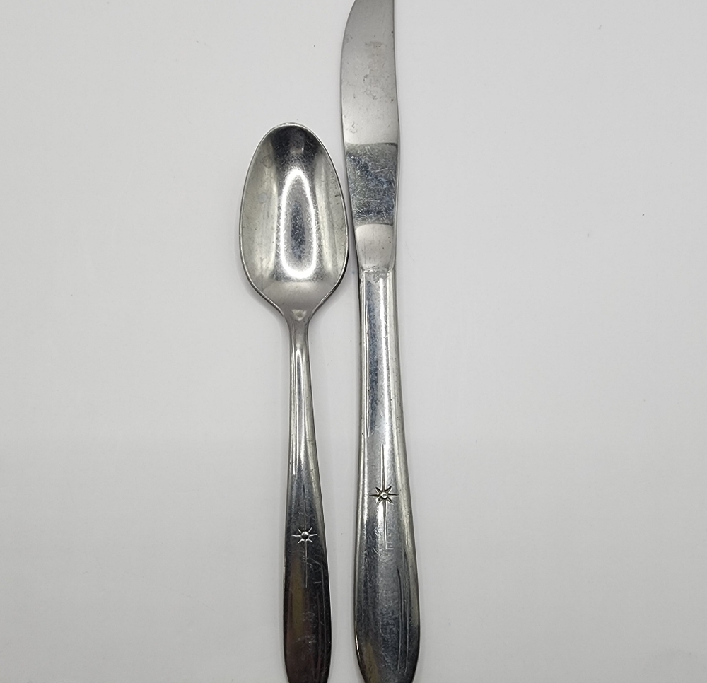Everlasting Stainless USA Atomic Starburst Spoon Dinner Butter Knife MCM